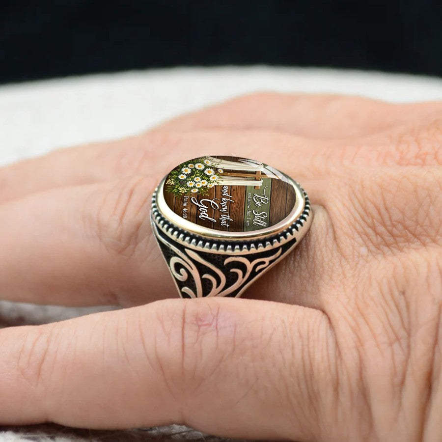 Be Still Glass Dome Ring