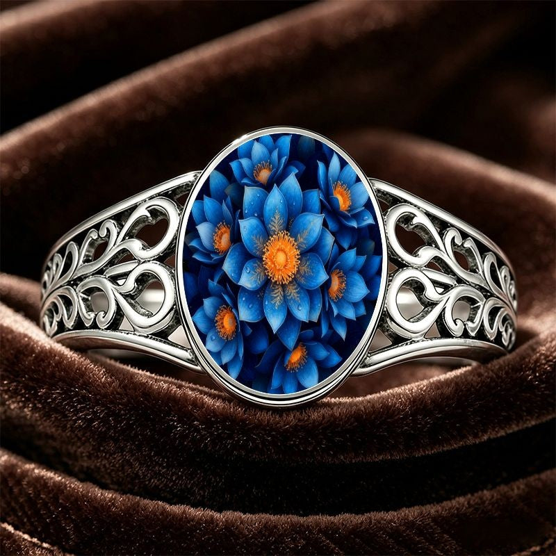Blue Lotus Floral Ring