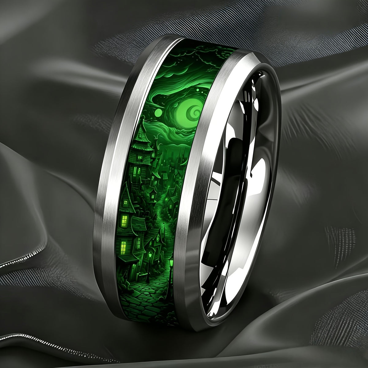 Green Fantasy Village Ring