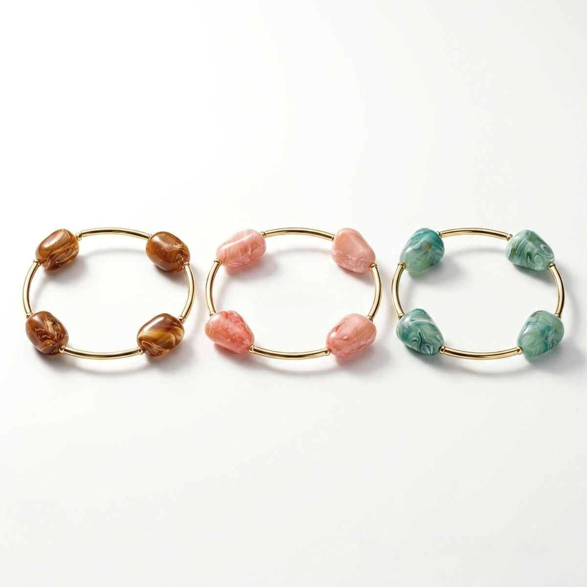 Marbled Stone Bar Bracelet Set