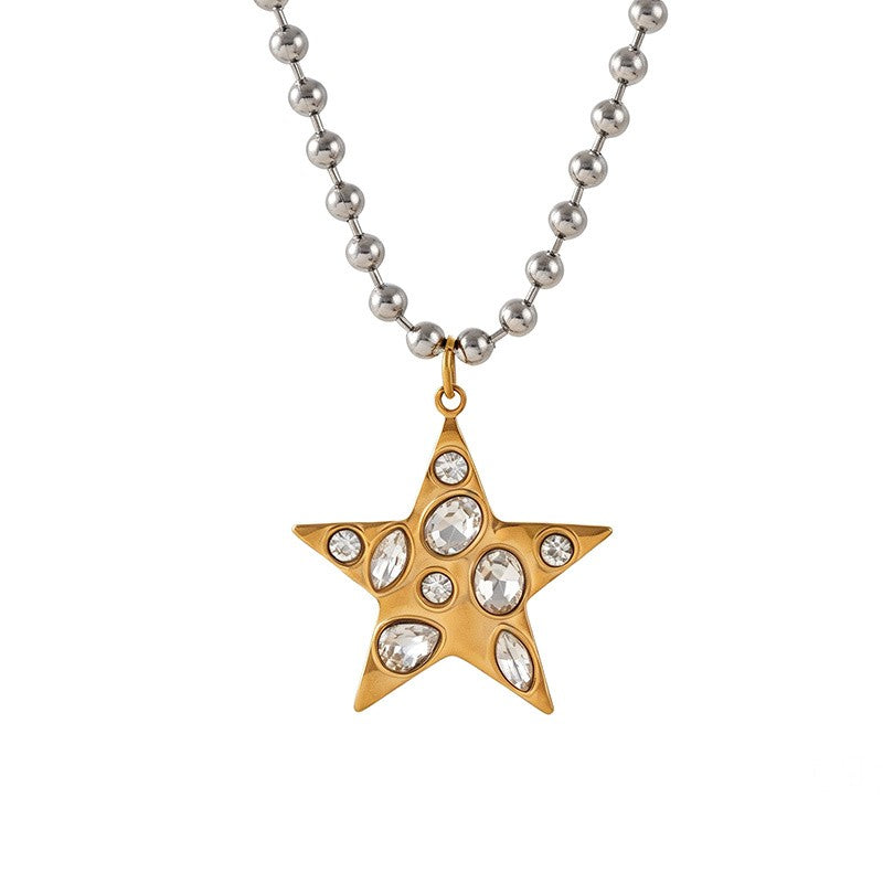 Mixed-Cut Crystal Cross Necklace