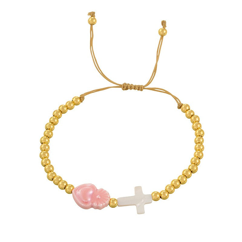 Cross & Fruit Charm Bracelet Set