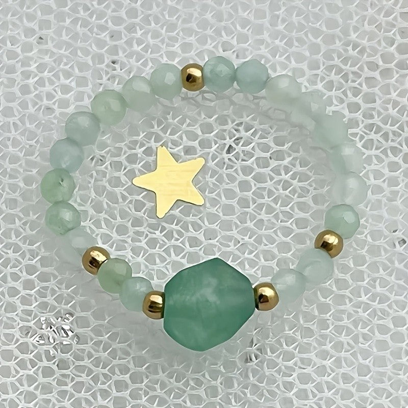 Faceted Stone Stretch Ring