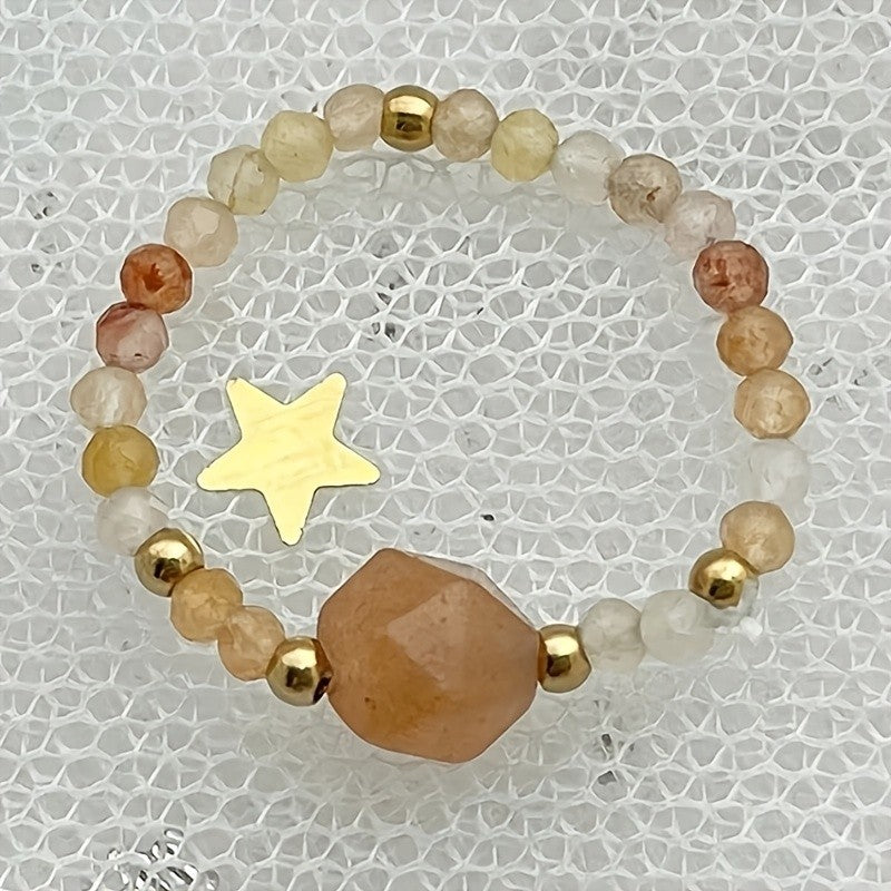 Faceted Stone Stretch Ring