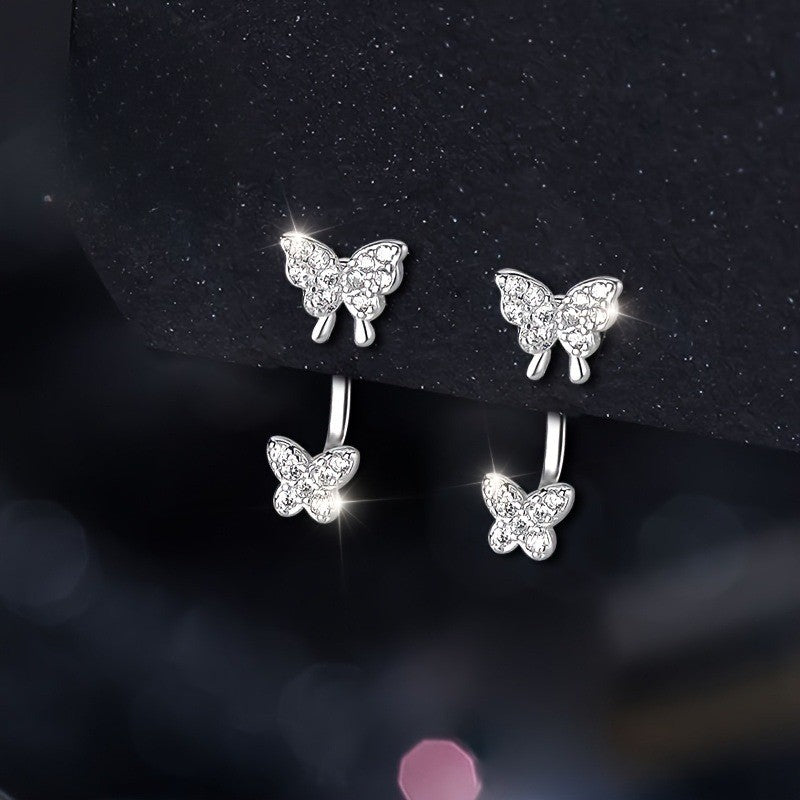 Crystal Double Butterfly Earrings