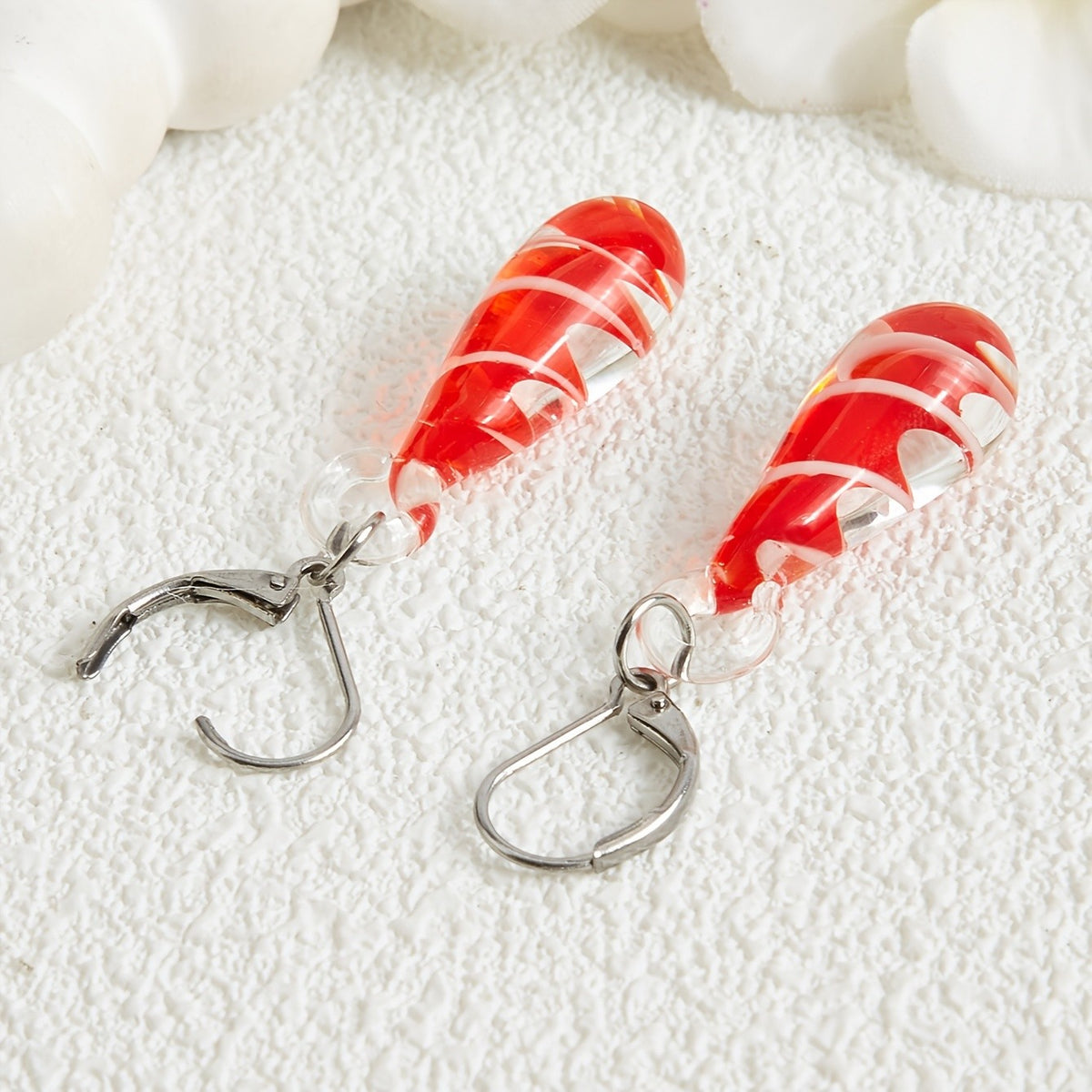 Spiral Glass Drop Earrings