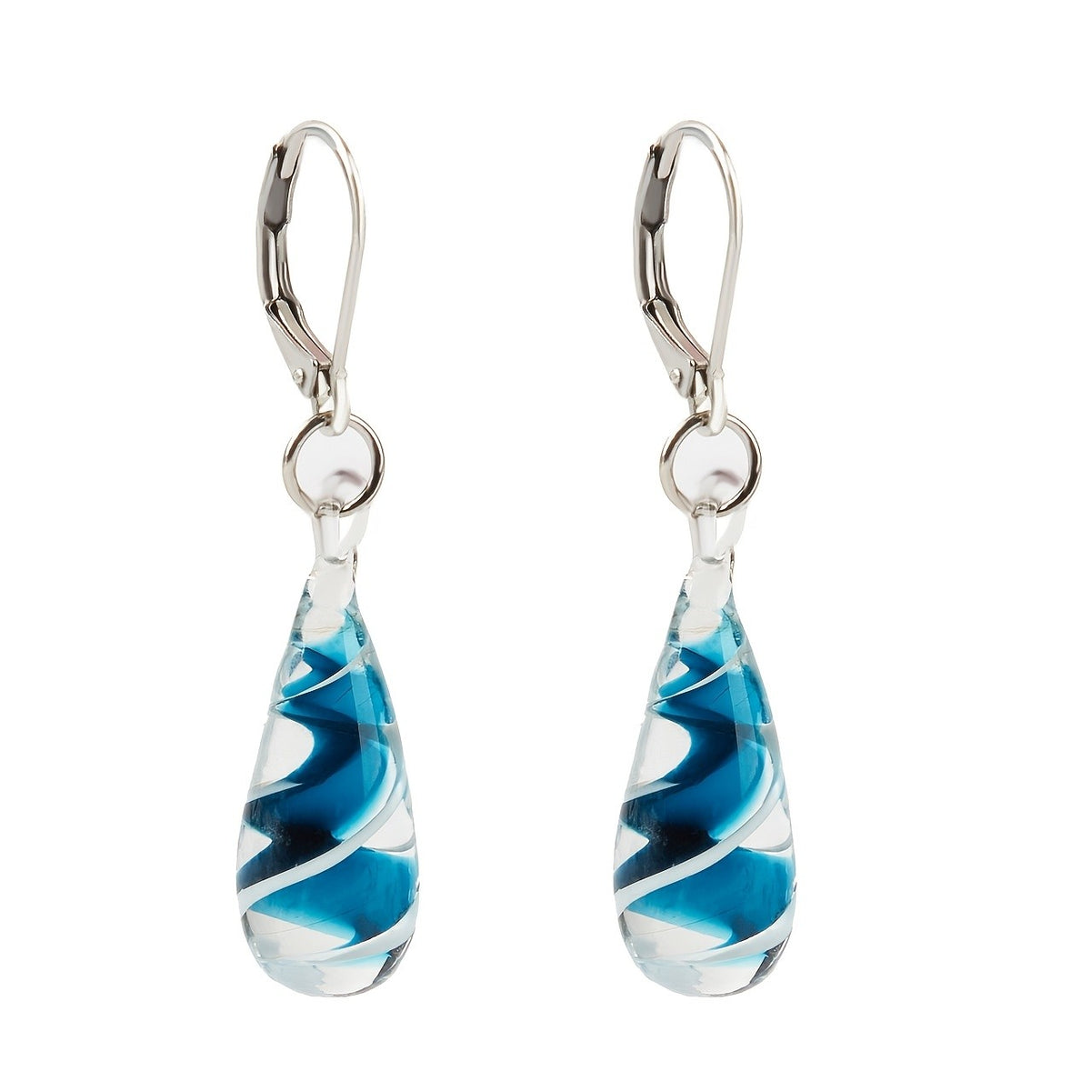 Spiral Glass Drop Earrings