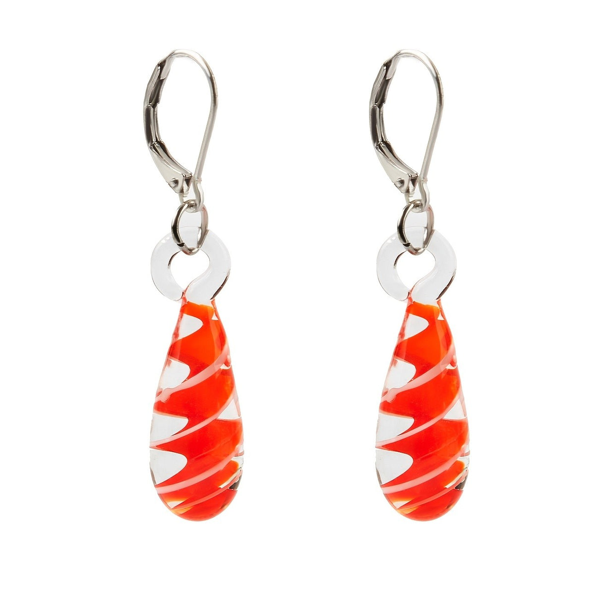 Spiral Glass Drop Earrings