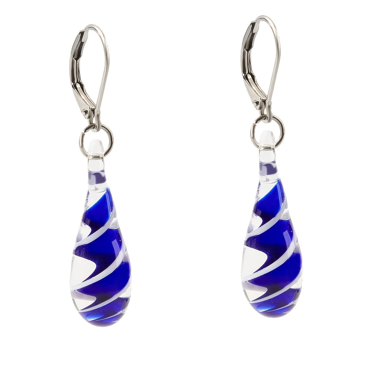 Spiral Glass Drop Earrings