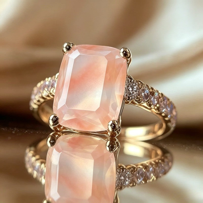 Pink Square Stone Ring