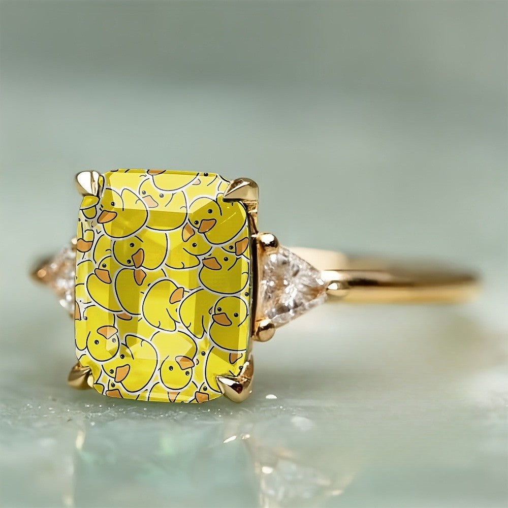 Yellow Duck Square Ring