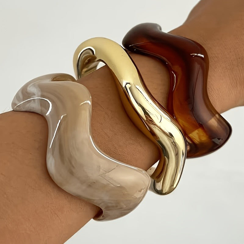 Wavy Resin Bracelet Set