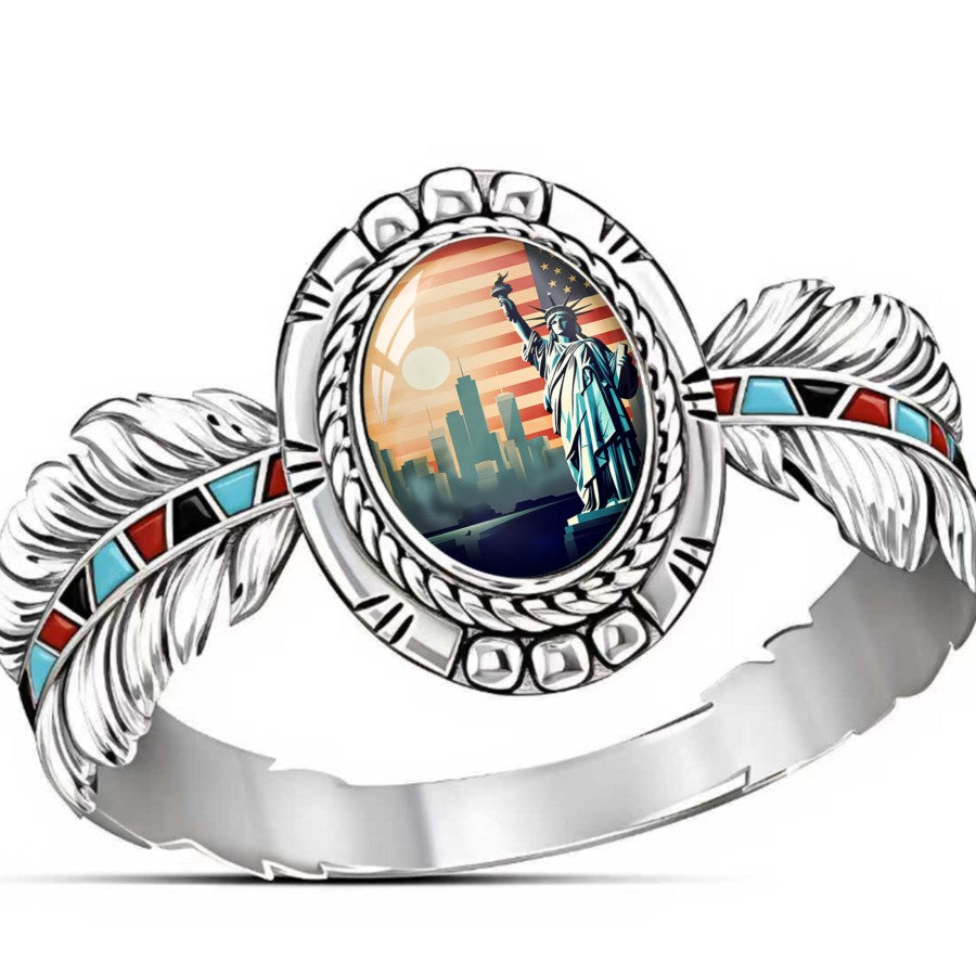Cityscape Oval Statement Ring