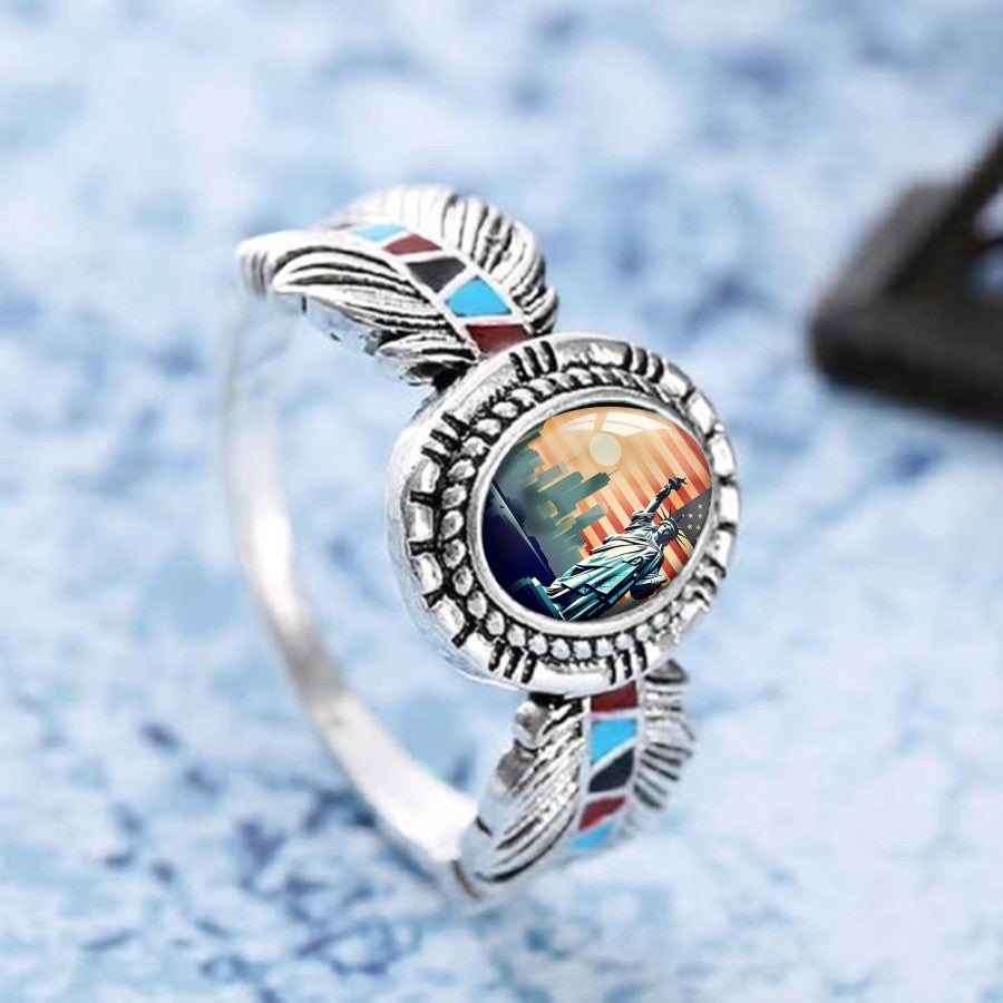 Cityscape Oval Statement Ring