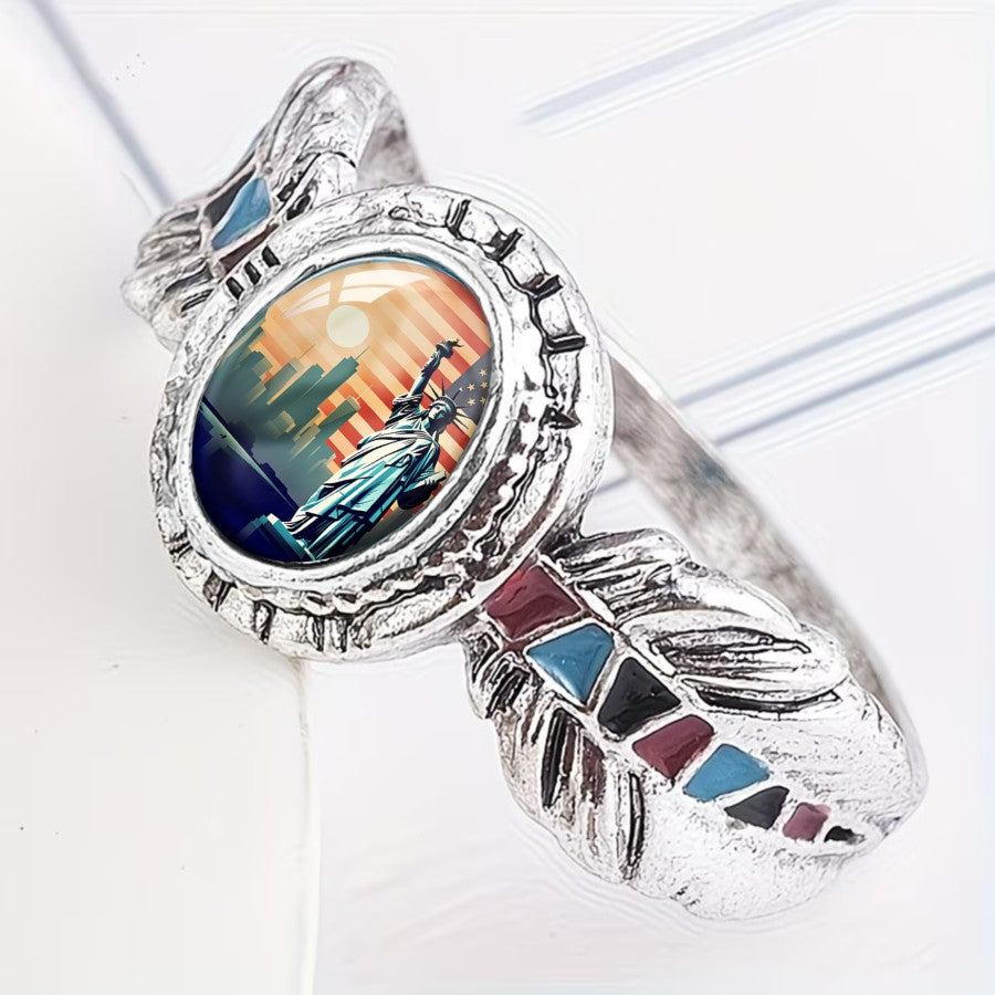 Cityscape Oval Statement Ring
