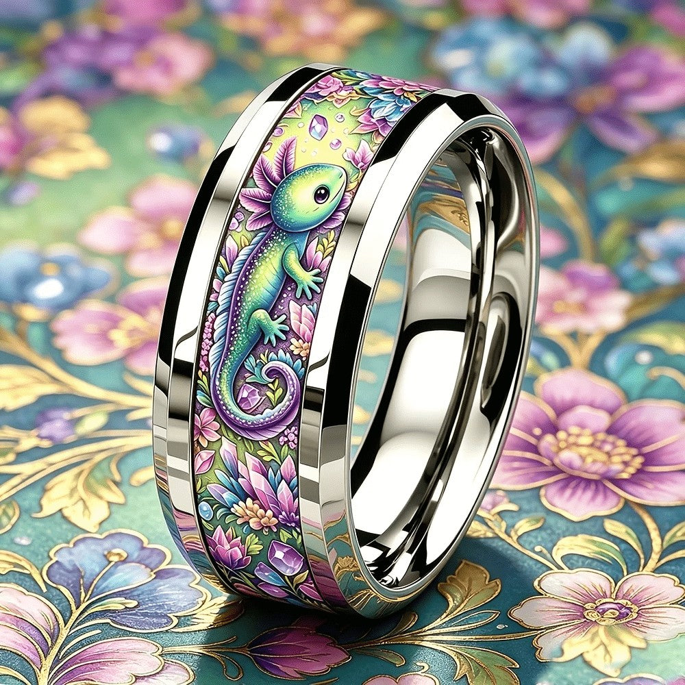 Colorful Salamander Floral Ring