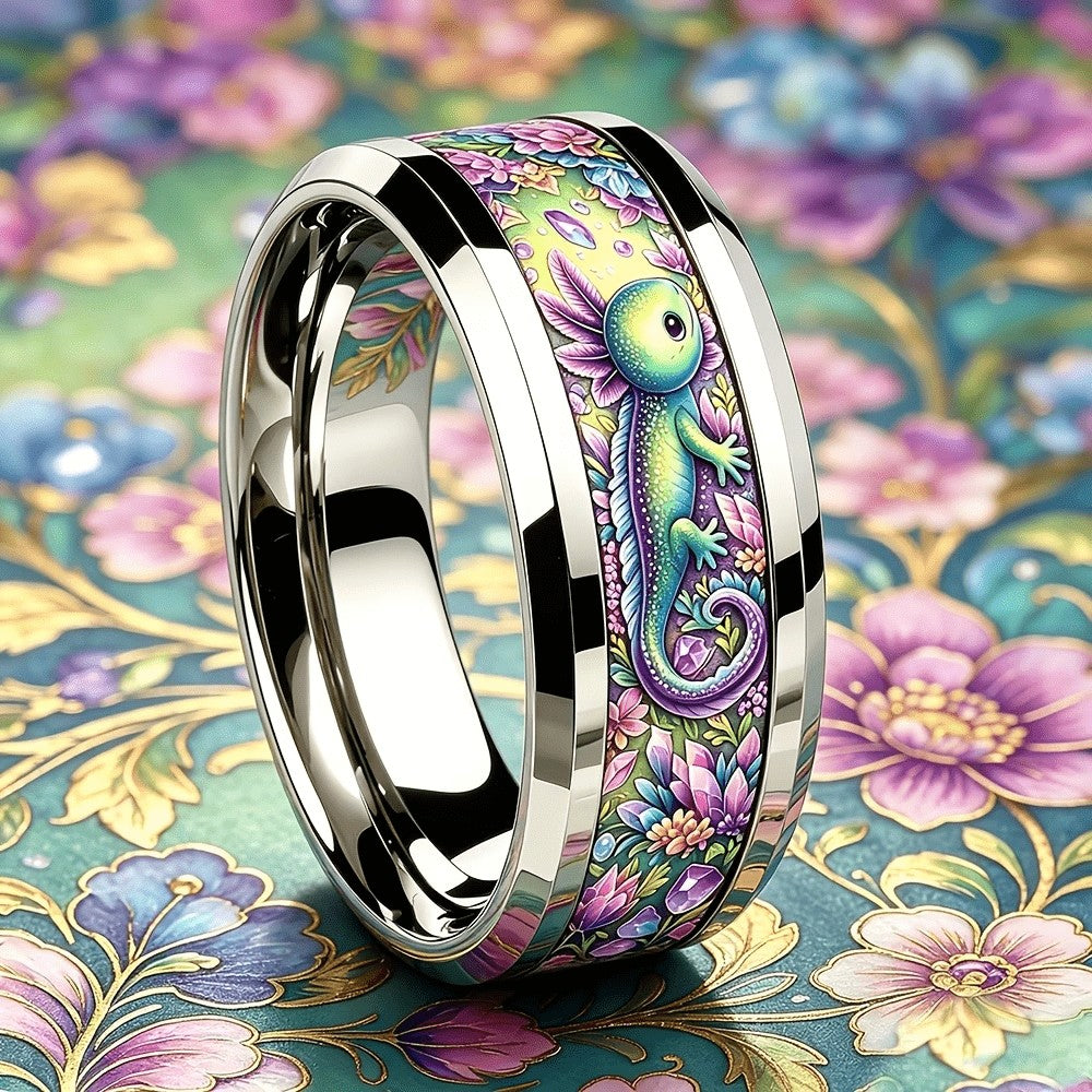 Colorful Salamander Floral Ring