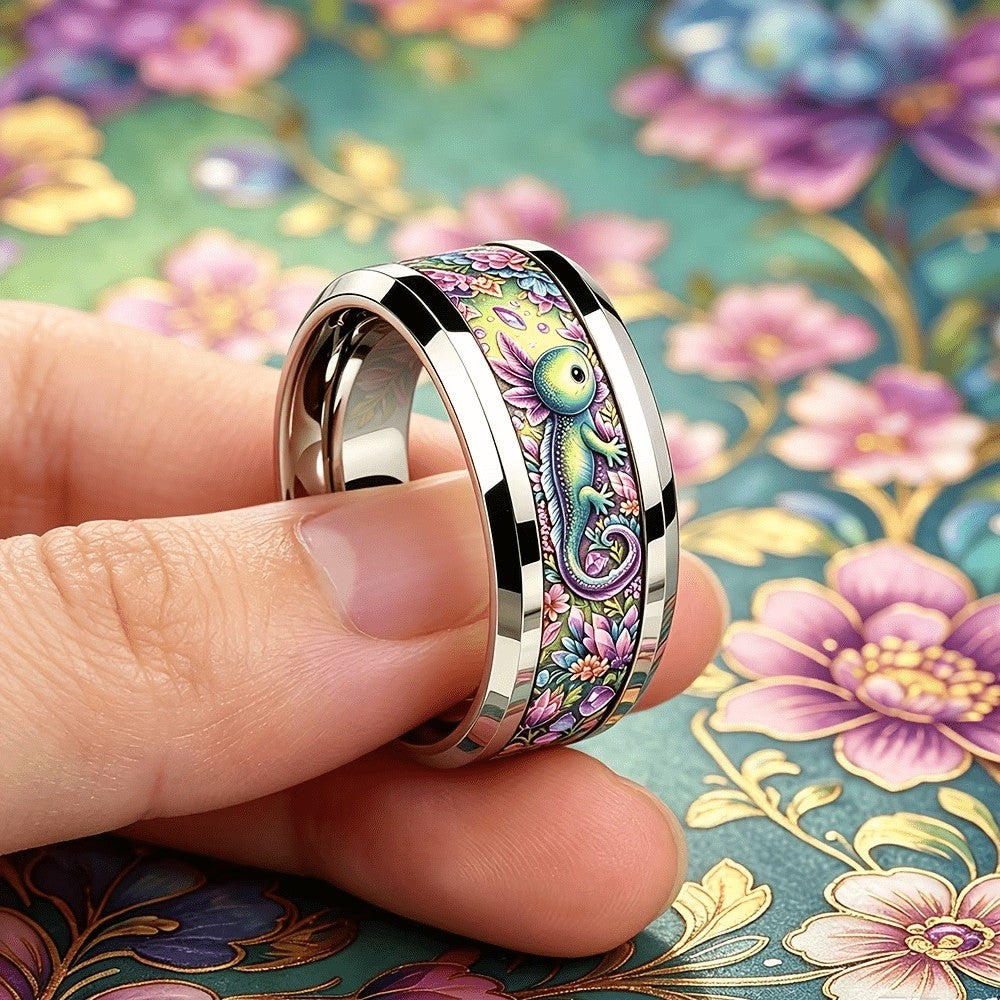Colorful Salamander Floral Ring