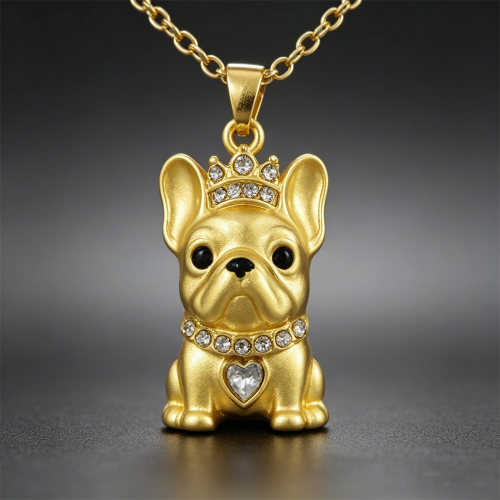 Crown French Bulldog Necklace