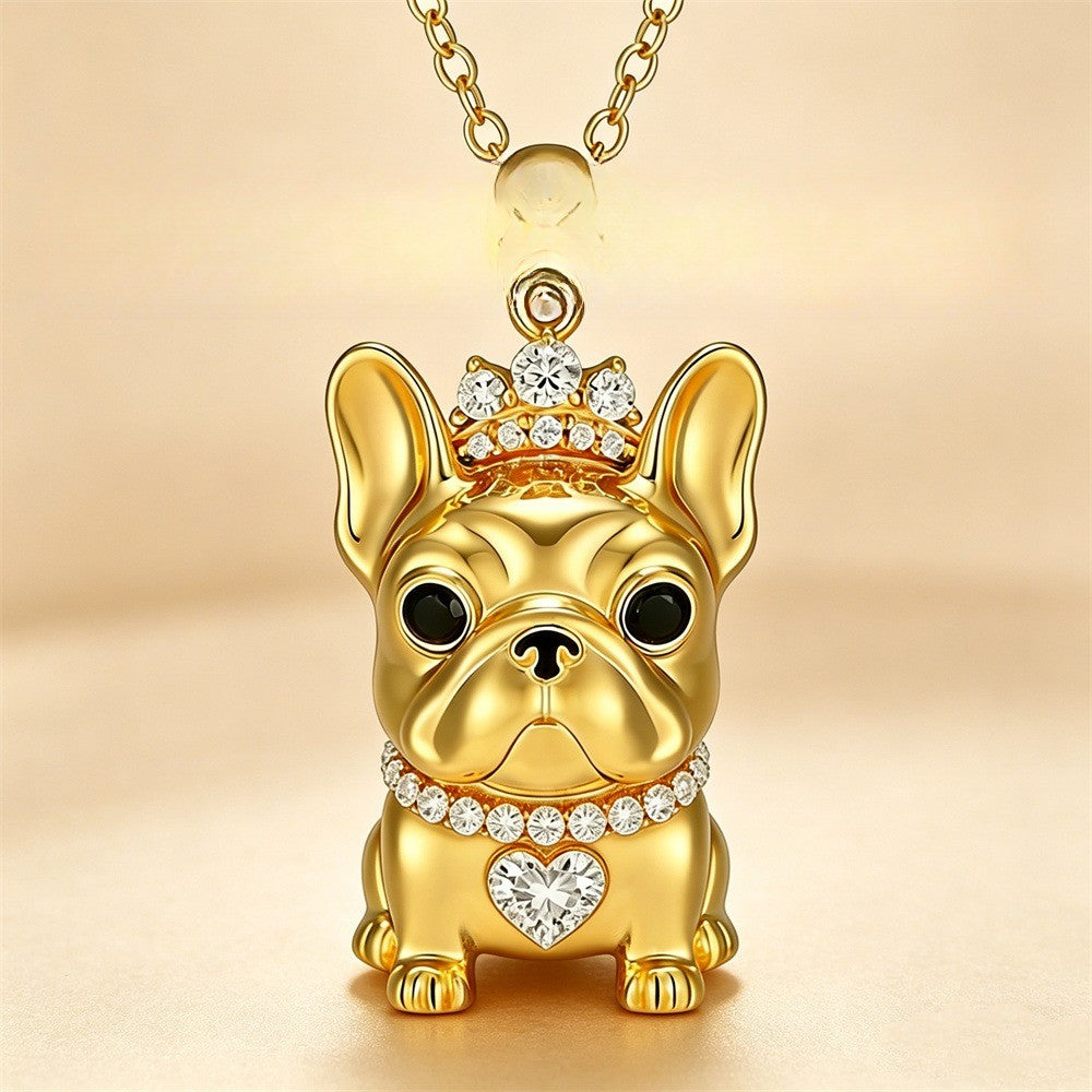Crown French Bulldog Necklace