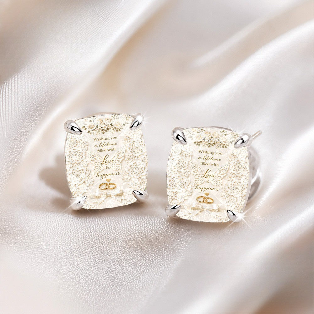 Wishing Card Floral Stud Earrings