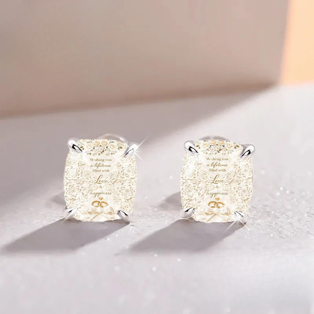 Wishing Card Floral Stud Earrings