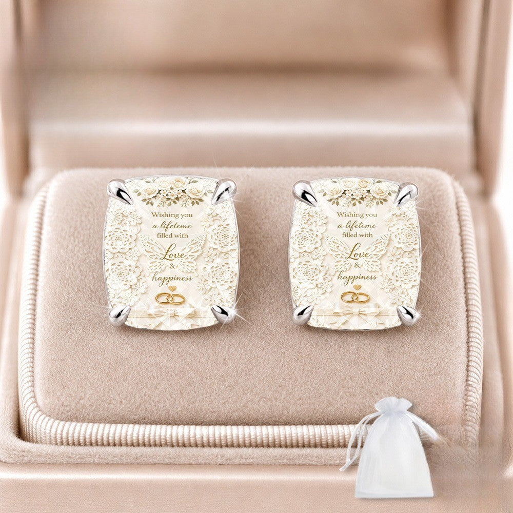 Wishing Card Floral Stud Earrings