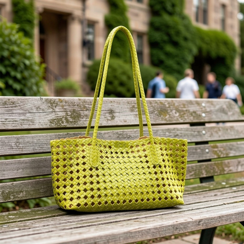 Woven Lattice Tote Bag