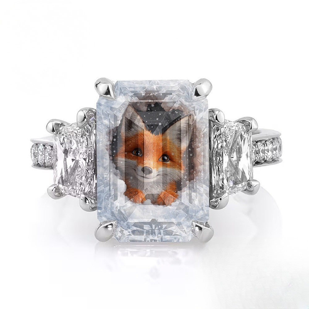 Winter Fox Square Ring