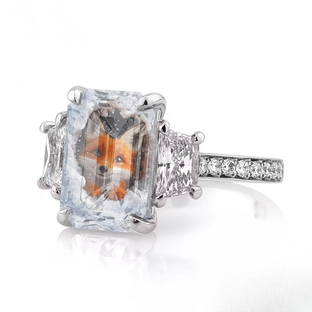 Winter Fox Square Ring