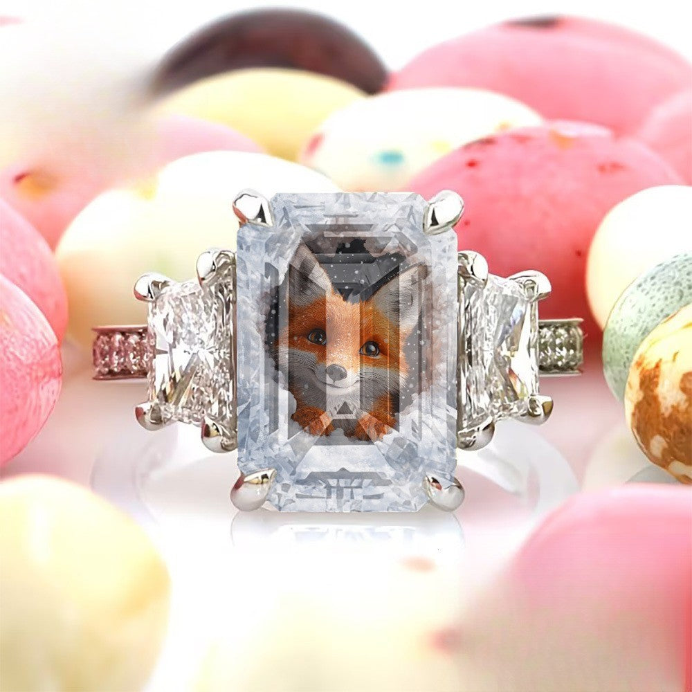 Winter Fox Square Ring