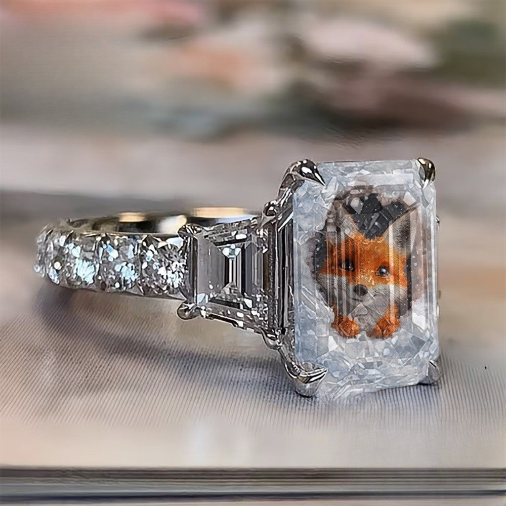 Winter Fox Square Ring