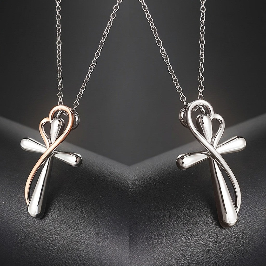 Infinity Heart Cross Necklace