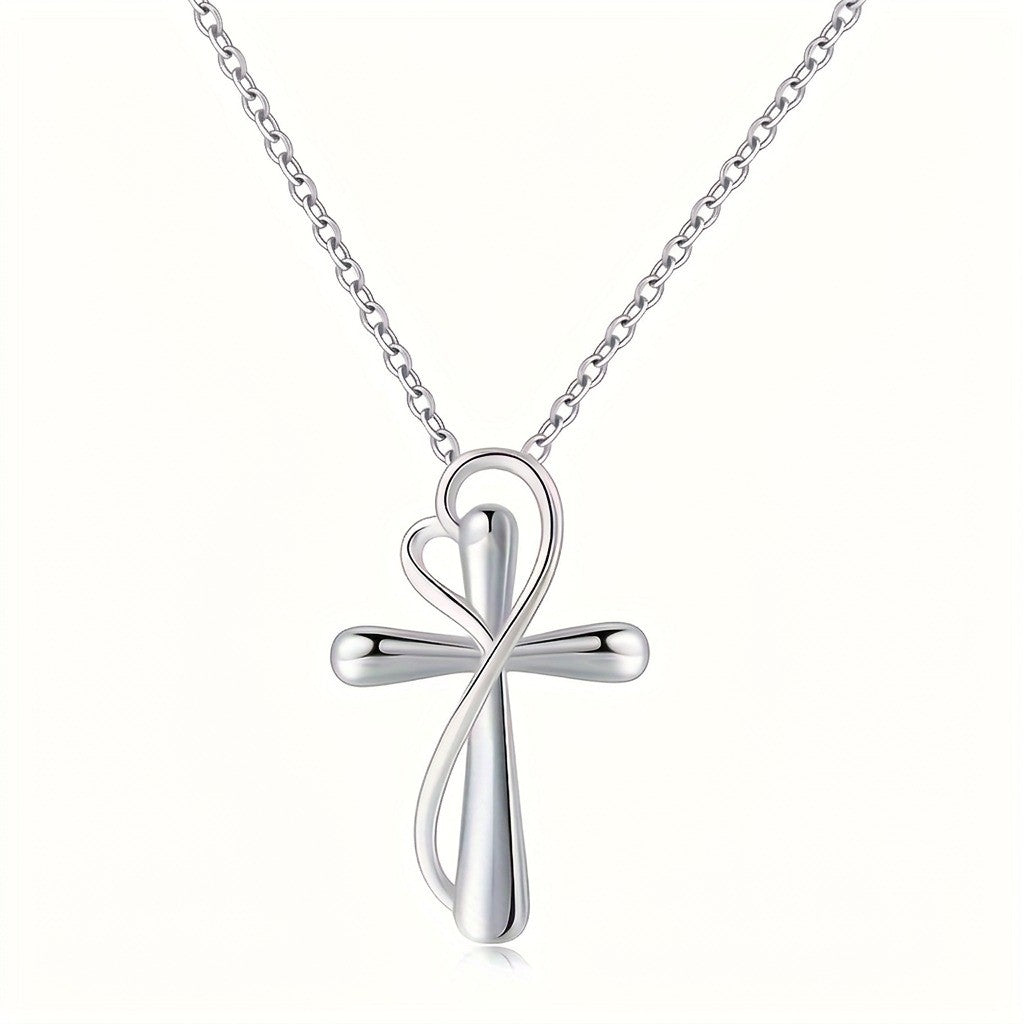 Infinity Heart Cross Necklace