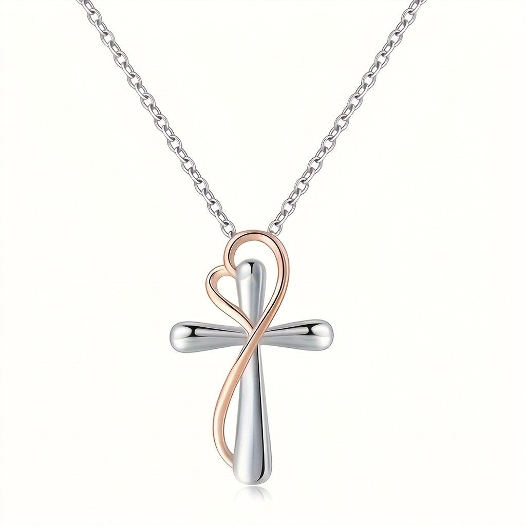 Infinity Heart Cross Necklace