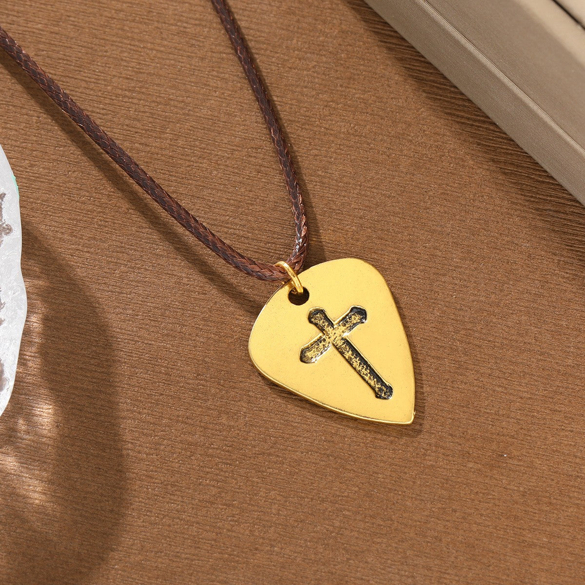 Cross Guitar Pick Necklace