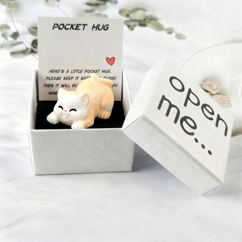 Sleeping Kitten Pocket Hug Box
