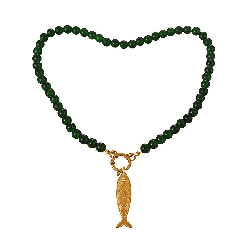 Fish Charm Bead Necklace