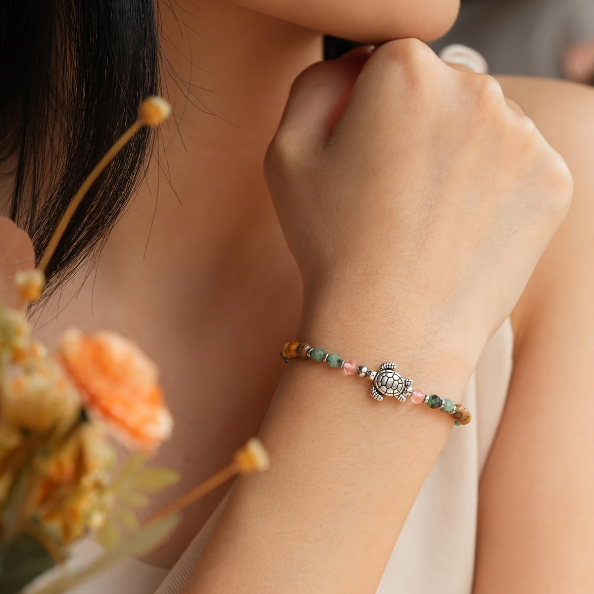 Lucky Turtle Stone Bracelet