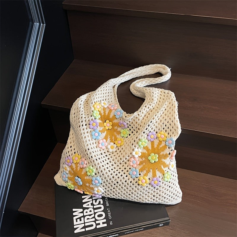 Floral Mesh Tote Bag
