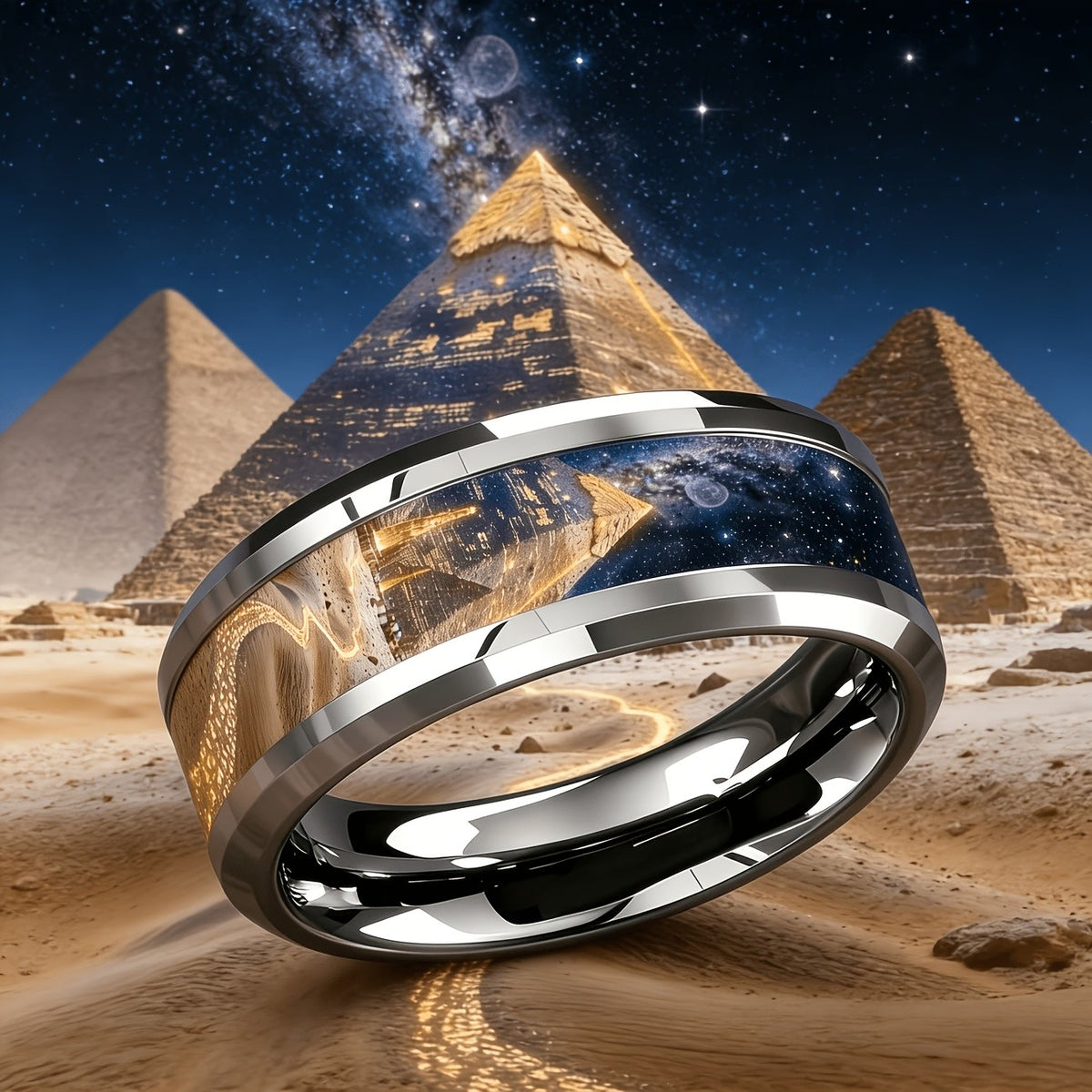 Pyramid & Galaxy Statement Ring