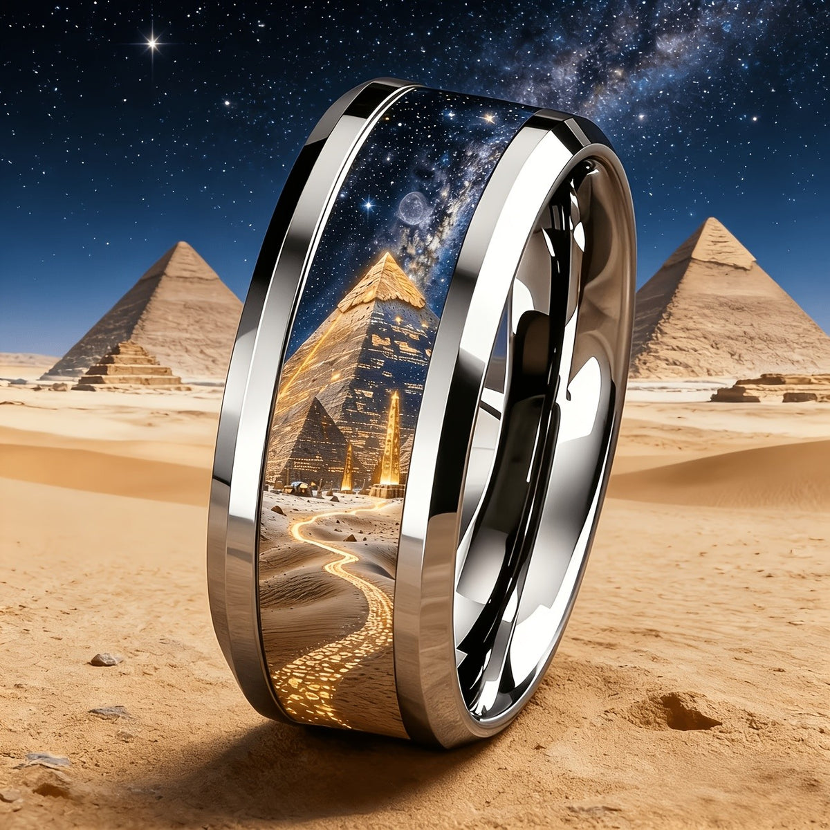 Pyramid & Galaxy Statement Ring