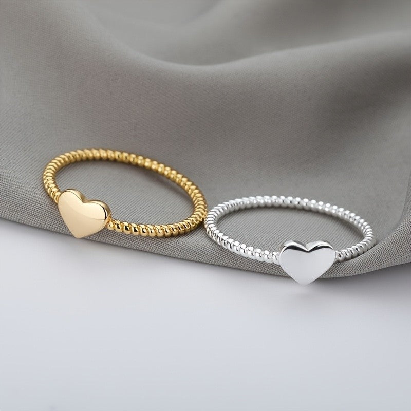 Heart Beaded Band Ring