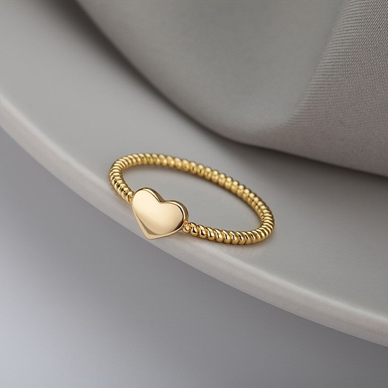 Heart Beaded Band Ring
