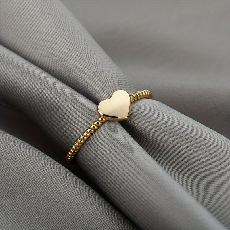 Heart Beaded Band Ring