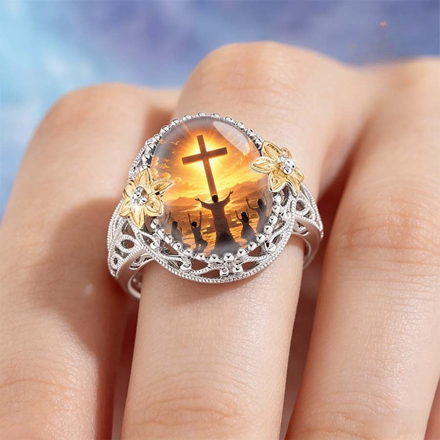 Cross Worship Scene Ring