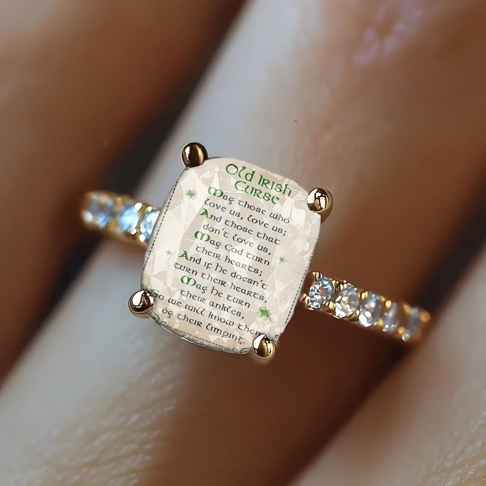 Irish Blessing Scroll Ring