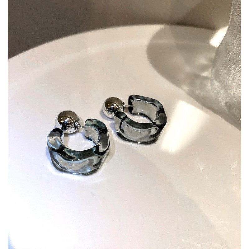 Irregular Resin Hoop Earrings