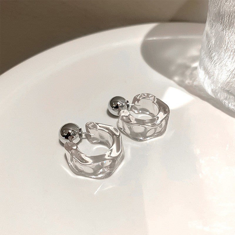 Irregular Resin Hoop Earrings