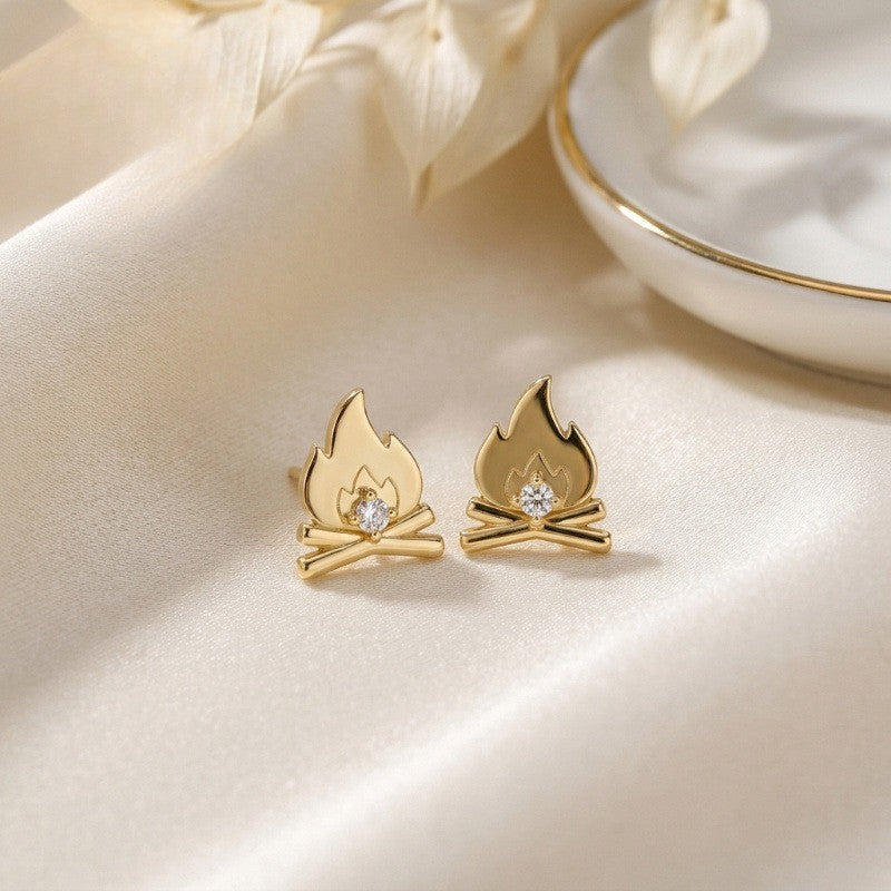 Bonfire Flame Stud Earrings